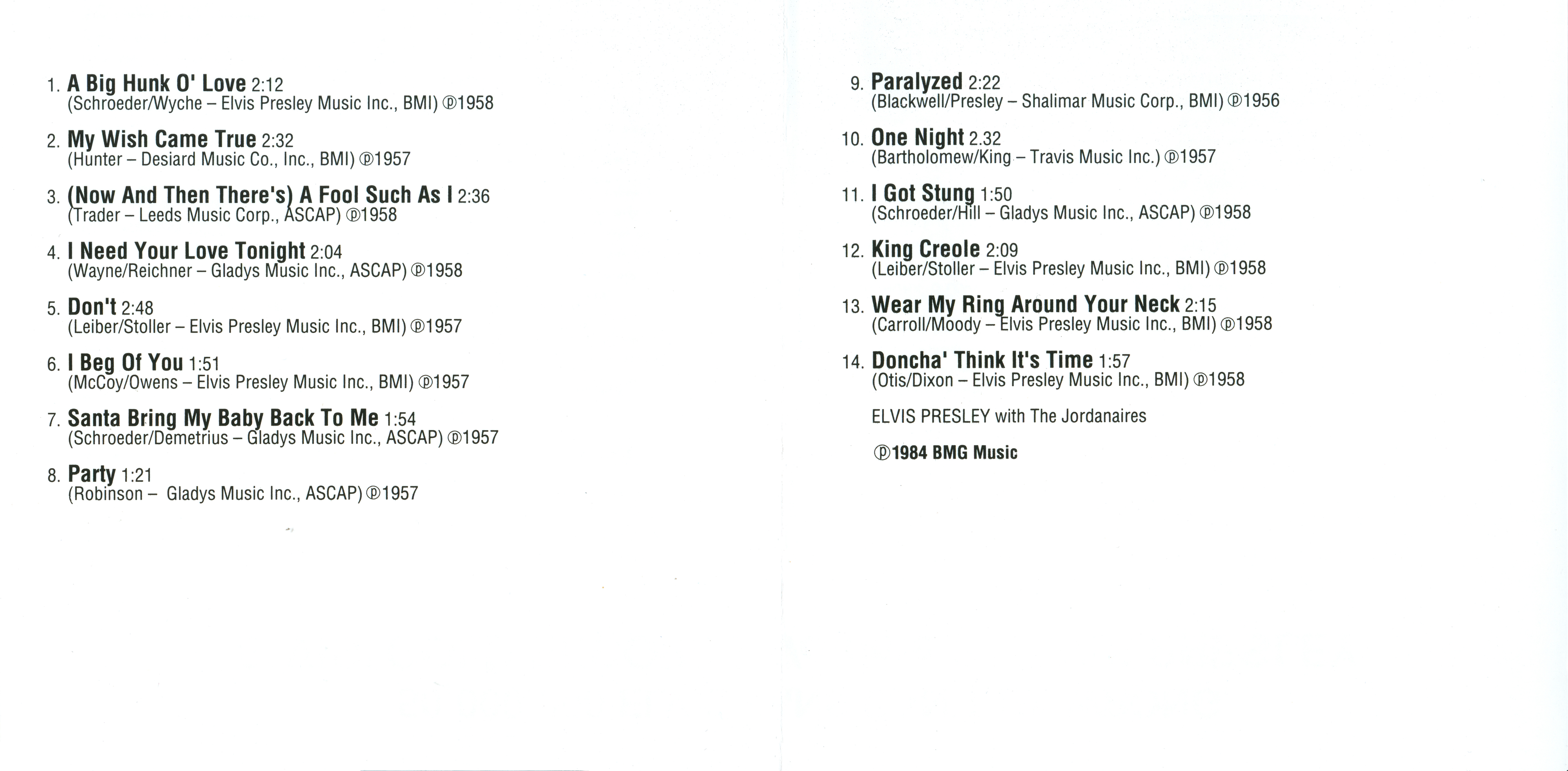 Elvis Presley  The Original Elvis Presley Collection 09; Elvis Gold Records 2 : Front + Inlay